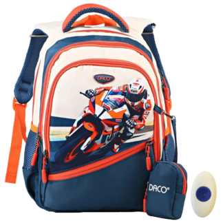 Ghiozdan baieti clasa 0-2, Moto, DACO GH3508, 38 cm + radiera cu grip FLR