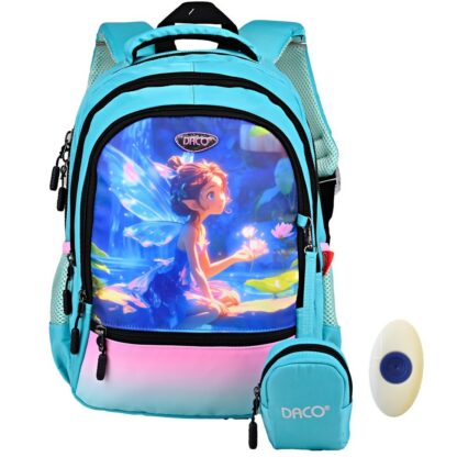 Ghiozdan fete clasa 0-2, Zana, turcoaz, Daco GH3011 + radiera cu grip FLR