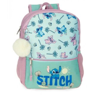 Ghiozdan fete clasa 0, Disney Stitch Just chill, multicolor, 27x33x11 cm
