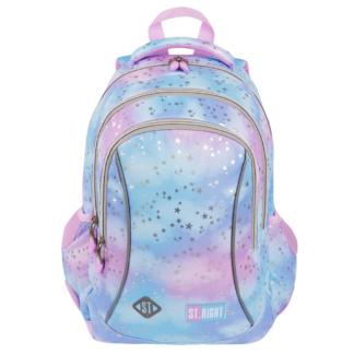 Ghiozdan Prescolari, St.Right, 3 Compartimente, Ergonomic, Impermeabil, Pastel Stars BP26, 39x27x17cm