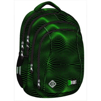 Ghiozdan St.Right, 4 Compartimente, Ergonomic, Impermeabil, Green Halftone BP04 43x32x20cm
