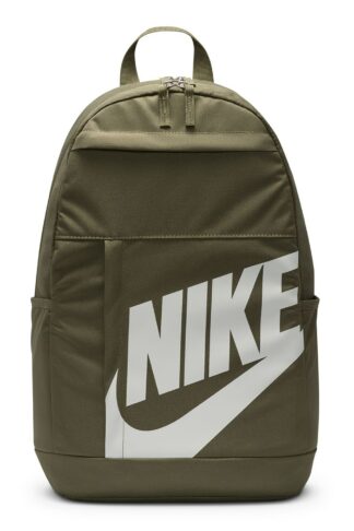 Nike, Rucsac cu logo Element - 21L, Alb, Verde masliniu