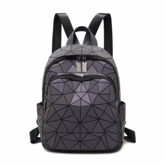 Rucsac dama Lady Miss-maxi geometric, fosforescent, 35 cm C12