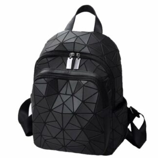 Rucsac dama Lady Miss-maxi geometric, negru, 32 cm C11