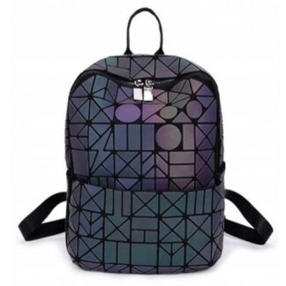 Rucsac, Holografic, Geometric, 34 cm, 24 cm, Cu bretele reglabile, Cu un buzunar mare, Cu un buzunar mic cu fermoar, Protectie pietoni, La moda, Multicolor, Include: rucsac,...