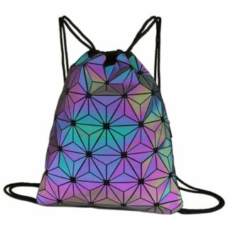 Rucsac sport Milya, geometric, snur de tragere, multicolor, 32x40cm