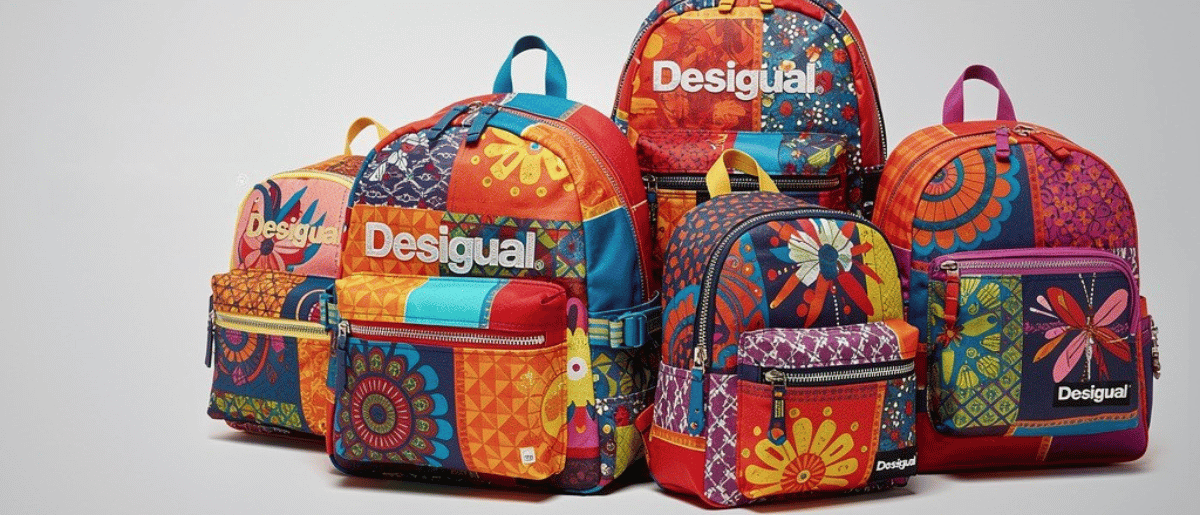 Ghiozdan Desigual dama. Rucsac cu imprimeu colorat